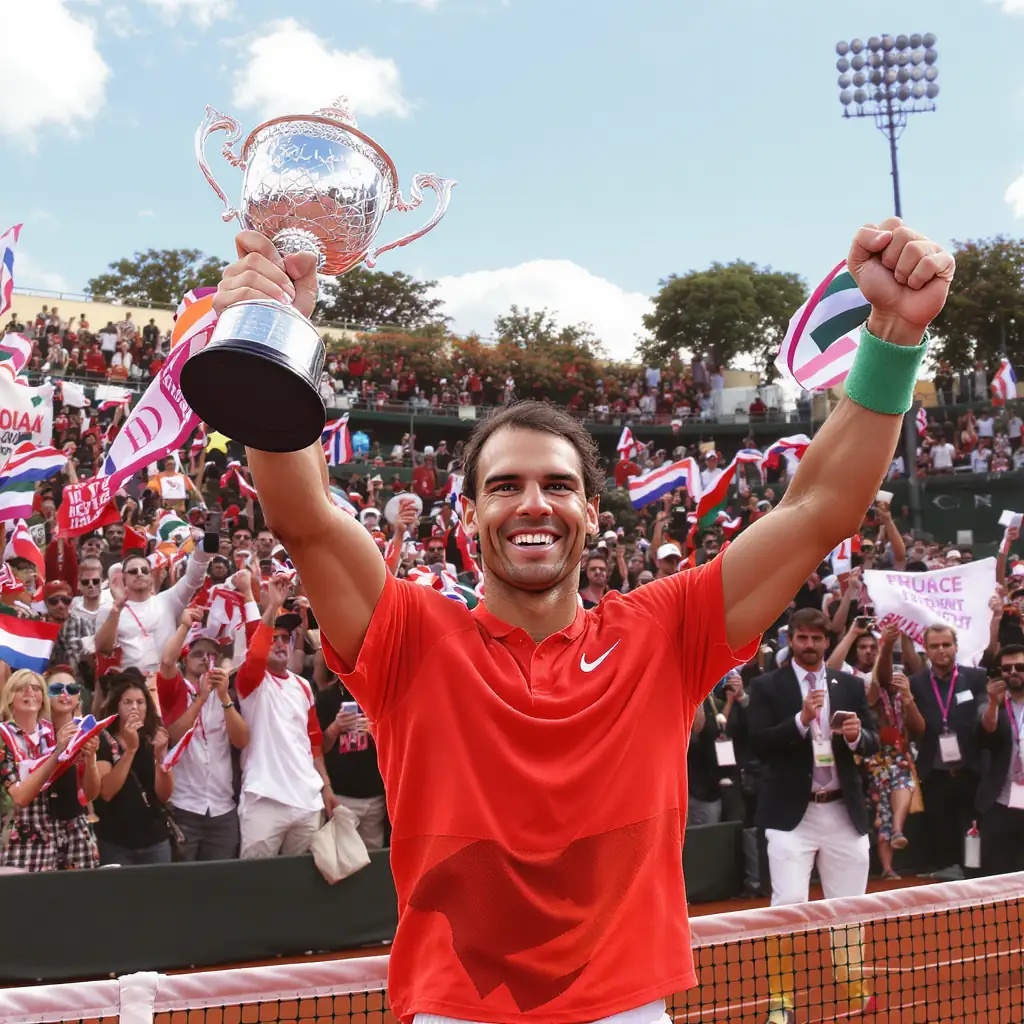 rafael nadal - Illustrer la domination de Nadal sur la terre battue et sa relation spéciale avec le tournoi parisien.