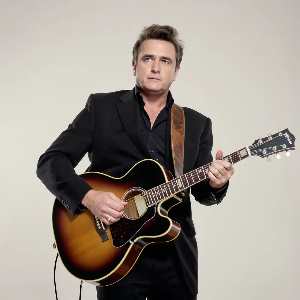 johnny cash - Mettre en avant l'association de Johnny Cash avec son instrument de prédilection.
